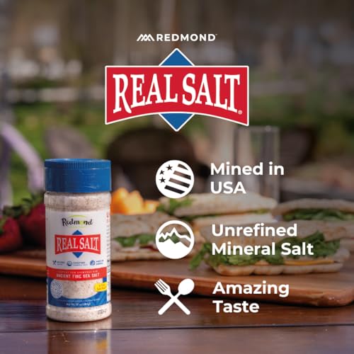 Redmond Real Sea Salt - Natural Unrefined Gluten Free Fine, 10 Ounce Shaker (2 Pack)