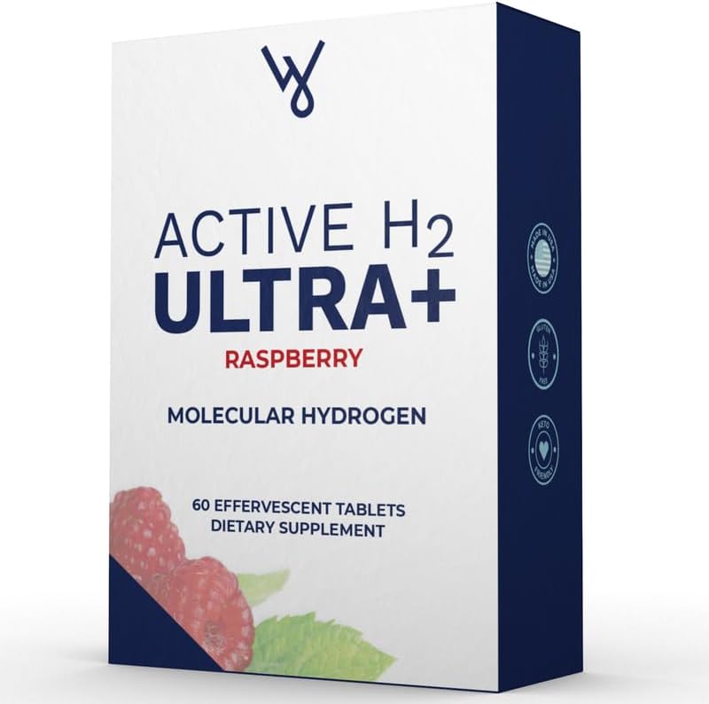 Active H2 Ultra+ Raspberry Molecular Hydrogen Tablets, 60 Effervescent Tablets
