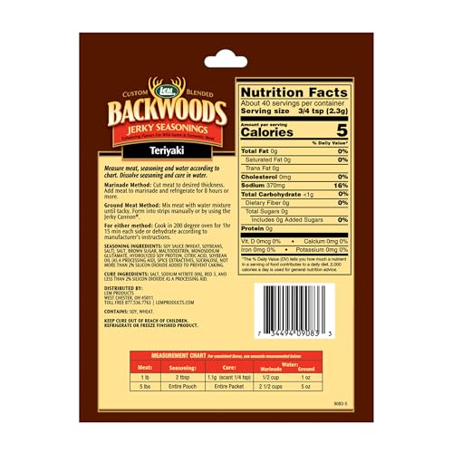 LEM Backwoods Teriyaki Seasoning with Cure Packet ,1 oz.