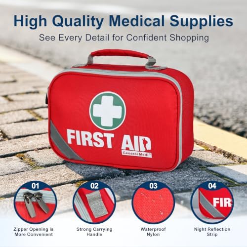 General Medi 2-in-1 First Aid Kit (215 Piece Set) + 43 Piece Mini First Aid Kit -Includes Ice(Cold) Pack