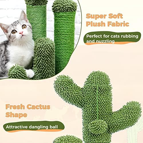 PAWZ Road Cactus Cat Scratching Post 23”Cat Scratcher with Toy Ball