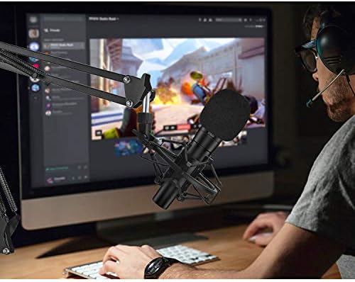SUNMON SM58 Microphone Shock Mount Holder for Reduces Vibration and Noise, Suitable for Shure SM58-LC, SM58-CN Cardioid Dynamic Vocal Mic