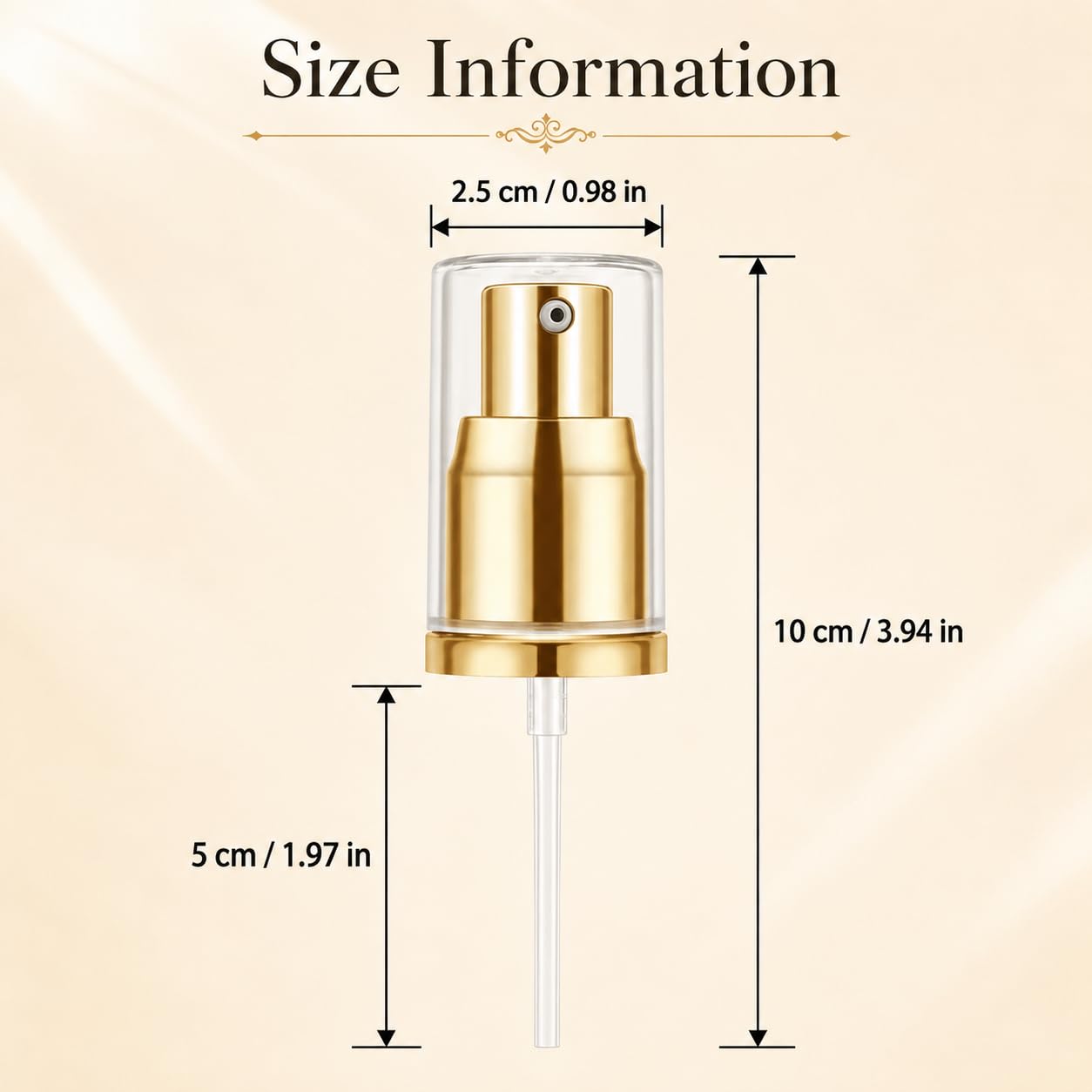 Chris.W 2Pack Foundation Pump Fit for Estee Lauder Double Wear Foundation | DW Replacement Pump Dispenser, for New and Original Bottles, Gold
