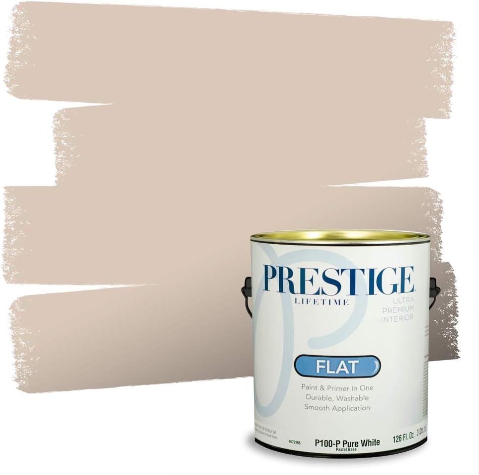 PRESTIGE Paints Exterior Paint and Primer In One, 1-Gallon, Flat, Comparable Match of Sherwin Williams* Sable*
