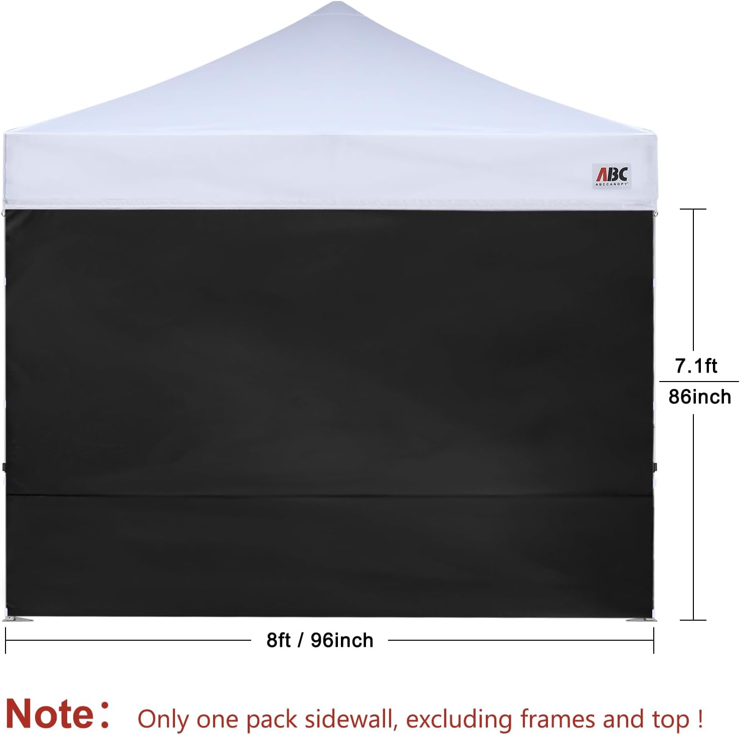 ABCCANOPY Instant Canopy SunWall 10x10 FT No Frame or Top, White