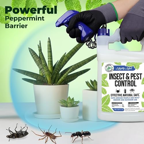 Mighty Mint Peppermint Oil Insect Repellent Spray, 16 oz | Natural Indoor & Outdoor Bug Control for Spiders, Ants, Roaches, Plant-Based, Extra-Strong Formula with Microfiber Cloth