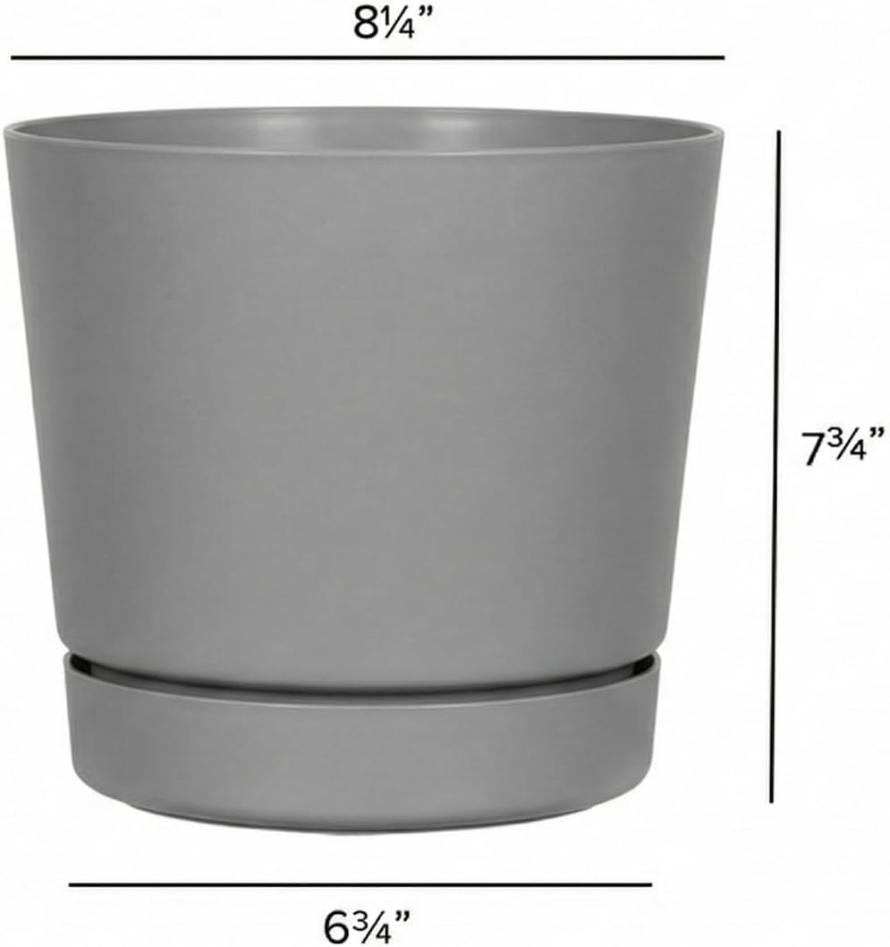 Novelty Majestic Full Depth Round Cylinder Pot, Glossy White, 8-Inch (10082)