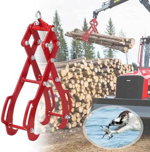 Garvee 28 in Log Lifting Tongs, Log Grabber, Skidding Log Lifting Tongs Timber, Heavy Dut Solid Steel Swivel Dragging Steel Tongs Log Lifting Lumber Skidding Tongs Logging Grabber(4 Claw)