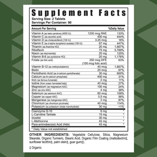 Youngevity Ultimate Daily Multivitamin with CoQ10 and Minerals, 180 Tablets | 20+ vitamins and minerals, CoQ10, vitamins A, C, D and E, zinc, folate, selenium, calcium, enhanced absorption, 180 tablets
