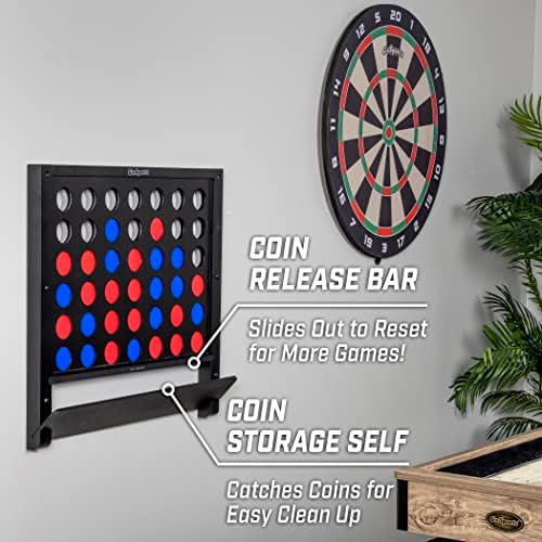 GoSports Wall Mounted Giant 4 in a Row Game - Jumbo 4 Connect Family Fun with Coins