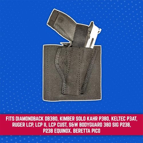 Desantis Apache Concealed Ankle Rig Holster - Right Hand, Black | Fits Diamondback DB380, Beretta Pico, Kahr P380, S&W Bodyguard/2.0 .380
