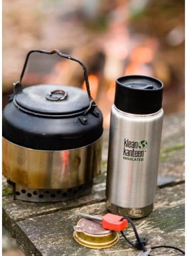 Klean Kanteen Wide Mouth Double Wall Insulated Water Bottle with Loop Cap
