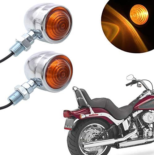 Universal Motorcycle Turn Signals Bullet Blinker Indicator Lights Amber Lamp Light for Sportster Cruiser Bobber Chopper Harley Honda Yamaha Kawasaki