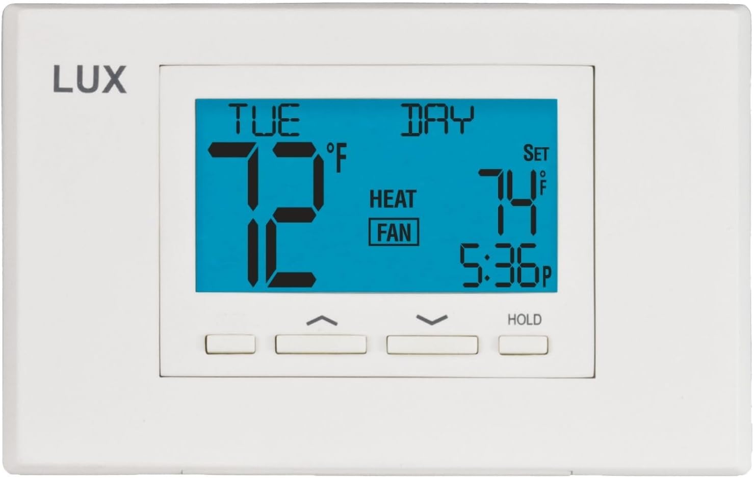 P521U Programmable 5-2 Day Thermostat for Home Use; 2 Heat, 1 Cool