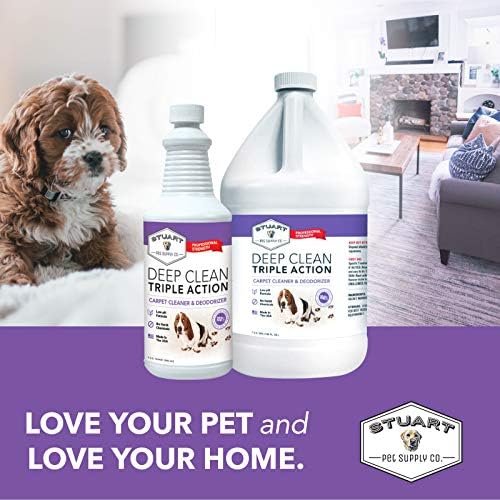 Stuart Pet Supply Co. Professional Strength Deep Clean (Gal.) 3X Carpet Cleaner Solution & Deodorizer, Concentrated Encapsulating Carpet Shampoo