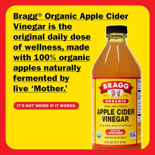 Bragg Organic Apple Cider Vinegar, Raw, Unfiltered, With The Mother, 128 oz