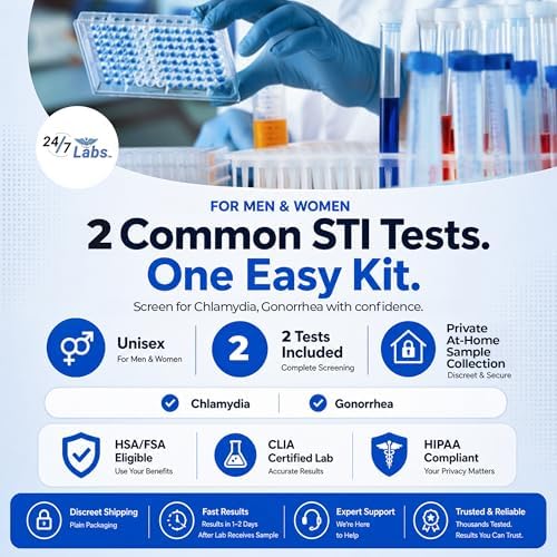 STD Testing Kit for Men and Women Chlamydia and Gonorrhea Screening Discreet and Accurate Results Private and Secure CLIA Certified Labs