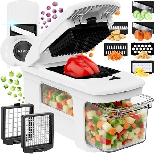 Fullstar Pro XL Vegetable Chopper & Mandoline Slicer w Pull-Out Catch Tray