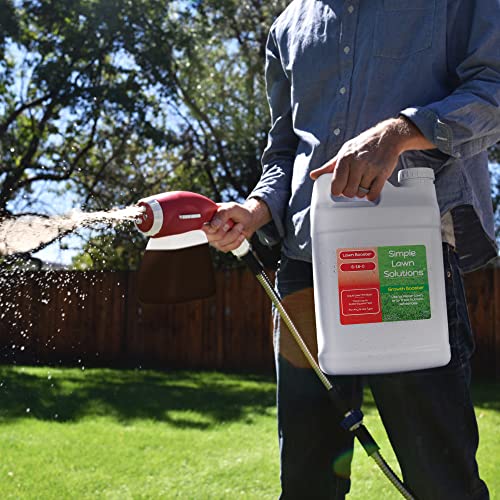 Extreme Grass Growth Lawn Booster- Liquid Spray Concentrated Starter Fertilizer with Humic Acid- Any Grass Type- Simple Lawn Solutions (32 oz. w/Sprayer)