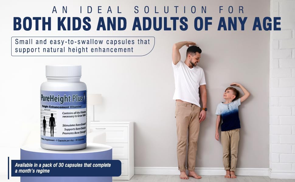 PureHeight Plus #1 Doctor Recommended Height Enhancement Supplement - Growth Vitamins for Kids
