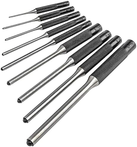 9 Piece Roll Pin Punch Set | 9 Piece Roll Pin Punch Set for durability and longevity; forged steel construction