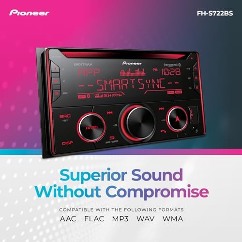 Pioneer FH-S722BS Double Din CD Car Stereo with Bluetooth and USB/AUX