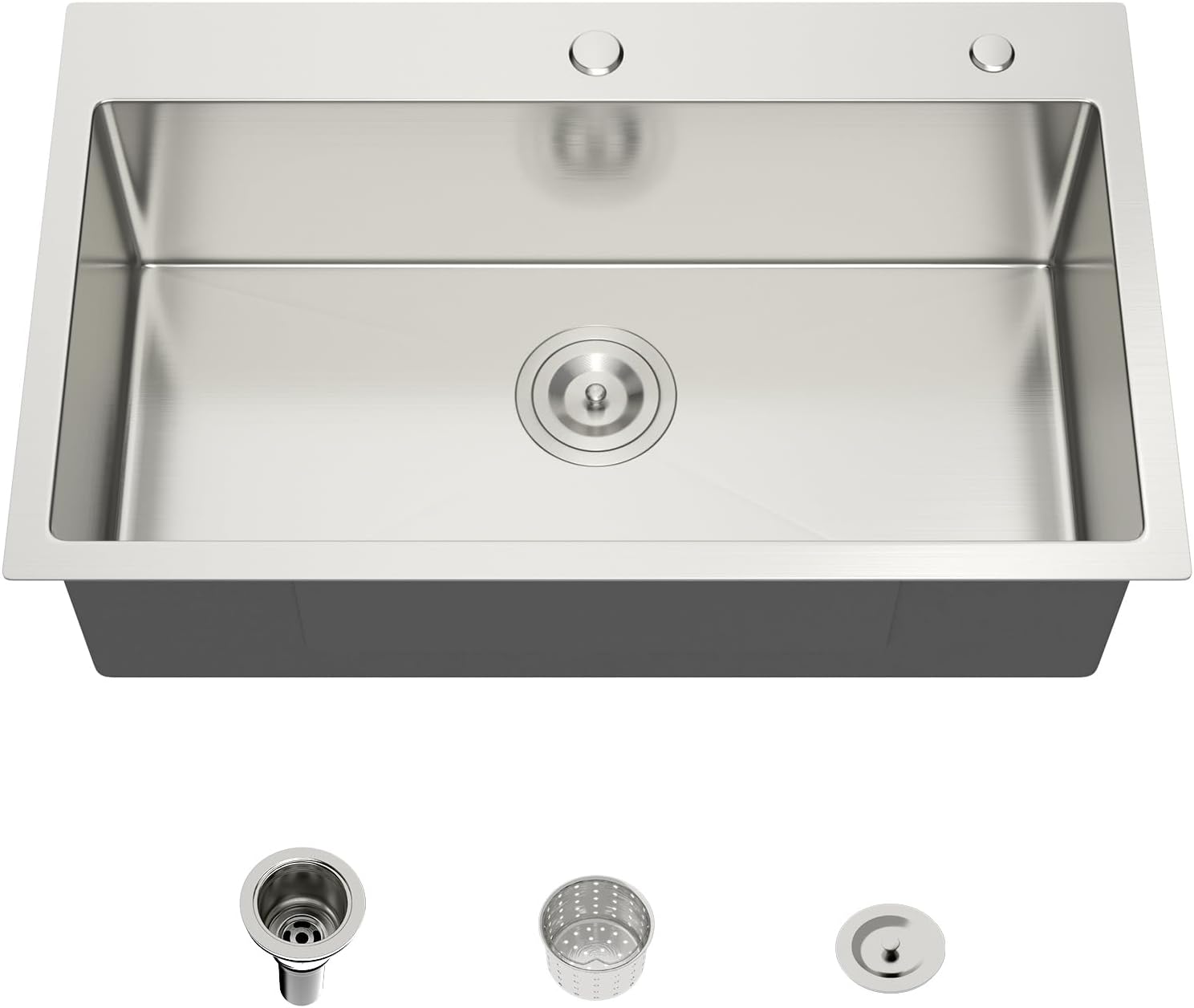 Mocoloo 13 Inch Drop in Bar Sink - 13" x 15" Small Kitchen Sink T304 Stainless Steel Handmade Single Bowl Round Corner Topmount Wet Bar Sink for