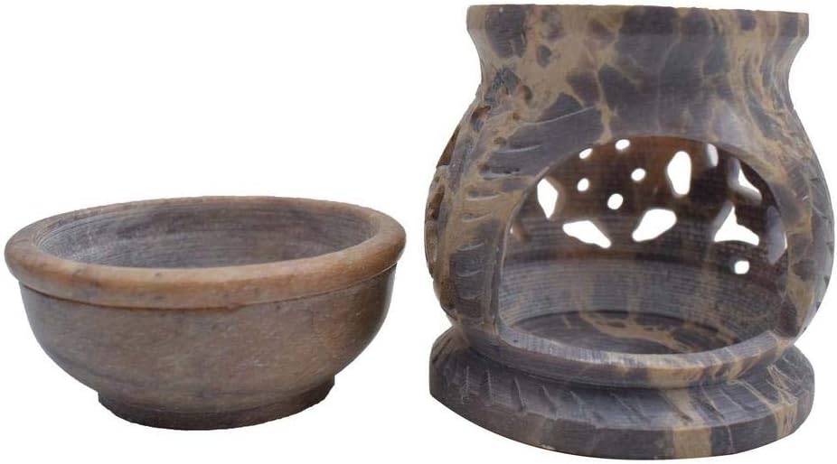 IFH Burner Oil Candle Wax Melt Tart Warmer Diffuser Tealight Soapstone Holder-BRN28