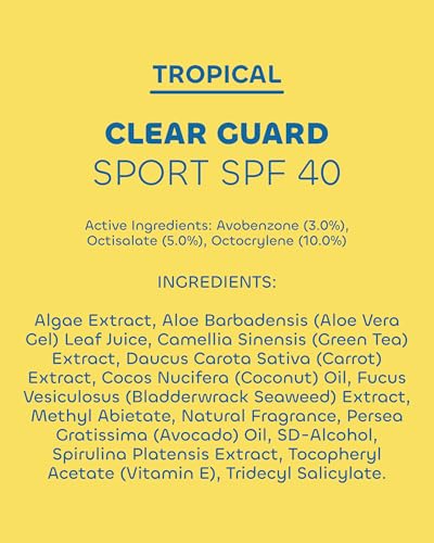 Seaweed Bath Co. Clear Guard SPF 40 Sport Broad Spectrum Sunscreen, 6 oz