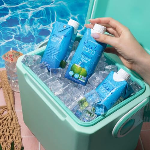 Real Coco All Natural Pure Coconut Water (12-Pack 330mL), Single Ingredient, No Added Sugar, Plant Based, Packed with Electrolytes, Vegan