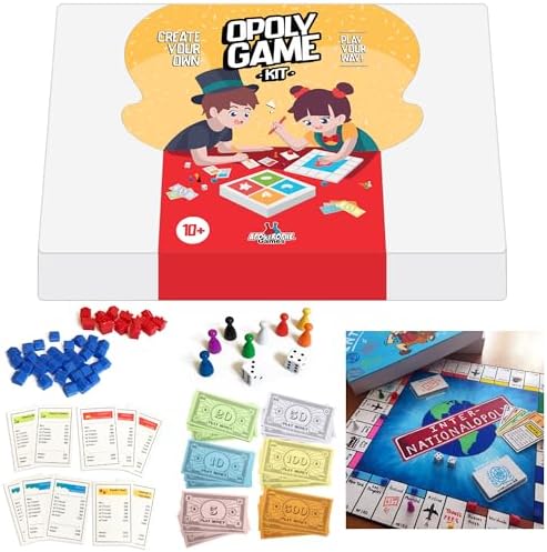 Create Your Own Opoly Board Game Kit with Blank Board & Game Pieces