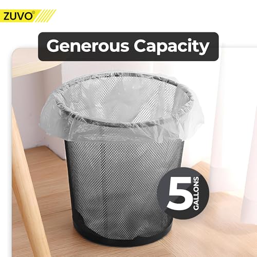 Zuvo Mesh Wastebasket Black Metal Wire Garbage Trash Can for Office Home Bedroom Height 10.1" Width 10", 4 Gallon (16 Quart) (1, Black)