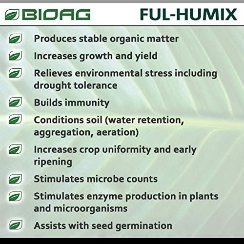 BIOAG Ful-Humix Organic Humic Acid Soil Dry Amendment, Increases Yield, Nutrient Uptake for All Plants, Lawn (1 kg)