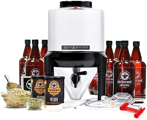 Signature Pro Beer Making Kit – NO AIRLOCK OR SIPHON REQUIRED – Conical Fermenter Eliminates Sediment and Makes Great Tasting Home Brewed Beer