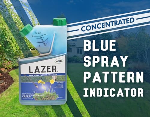 Liquid Harvest Lazer Blue Concentrated Spray Pattern Indicator 8 Ounces Perfect Weed Dye, Herbicide Fertilizer Marking Turf Mark and Marker