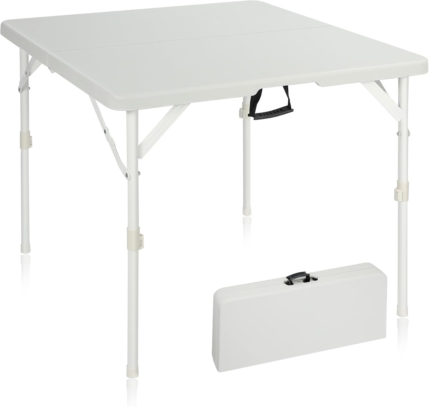 REDCAMP 34" Square Folding Card Table with Resin Top, Portable Fold in Half Small Card Tables with Collapsible Legs for Adults Indoor Outdoor Use