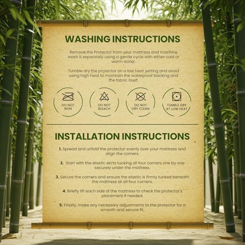 Bamboo Viscose Waterproof Mattress Protector Queen Size, fits 17" deep | Utopia Bedding Cooling Mattress Cover, Soft Breathable Mattress Pad, Noiseless, Fitted Style, Stretchable Pockets, Washable
