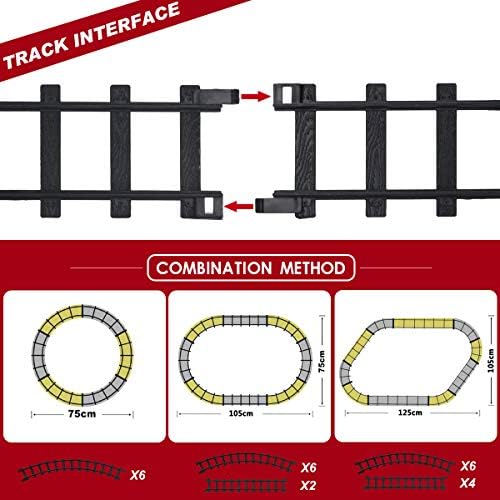 Classic Christmas Train Set with Lights and Sounds Railway Tracks Sets Battery Operated Train Toy Models with 11.5 Ft Tracks Playset for Under The