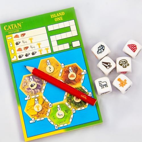 CATAN Dice Game - Portable Fun for On-the-Go Adventures! Strategy Game, Family Game for Kids and Adults, Ages 7+, 1-4 Players, 15-30 Minute Playtime