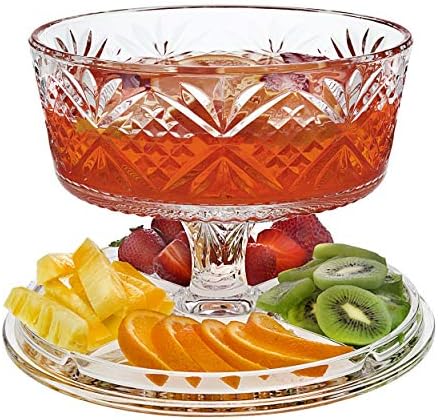Godinger 4 in 1 Cake Stand, Cake Platter and Serving Plate Platter with Dome Cover, for Pastries, Desserts & More