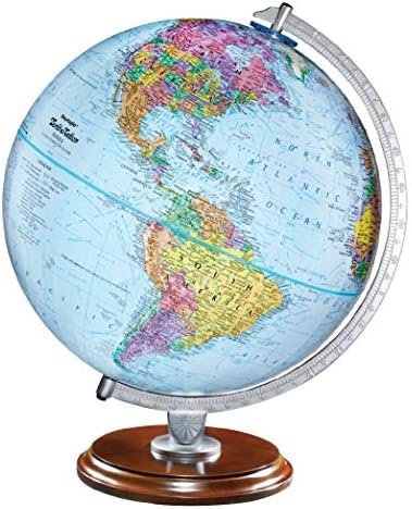Replogle Student - Educational Classic World globe, Blue Ocean, Raised Relief feature, including a bonus map, made in USA, 12"/30cm diameter