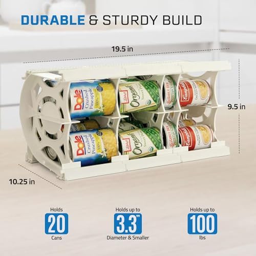 Cansolidator Cupboard - 1-Pack Can Organizer for Pantry, Stackable Soda Can Storage for Kitchen, Holds 20 Cans of Food or Soda