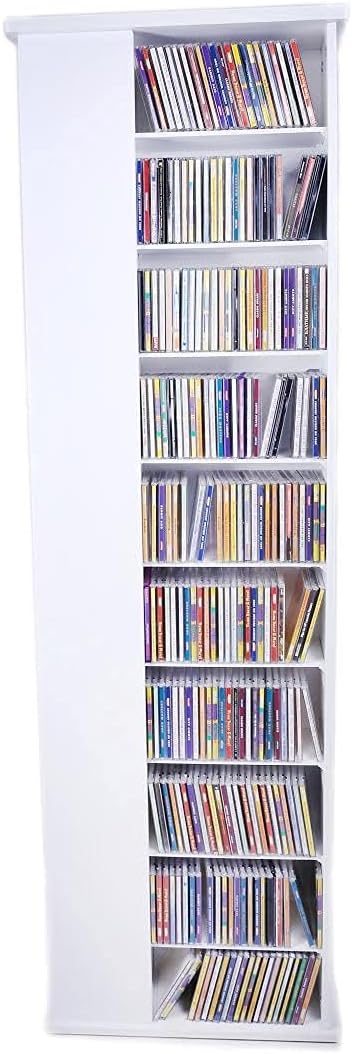 Venture Horizon 4-Sided Revolving Media Tower 1000 - Black: Laminated Wood Composites (MDF), Black-Color, 18.75" L x 18.75" W x 63" H