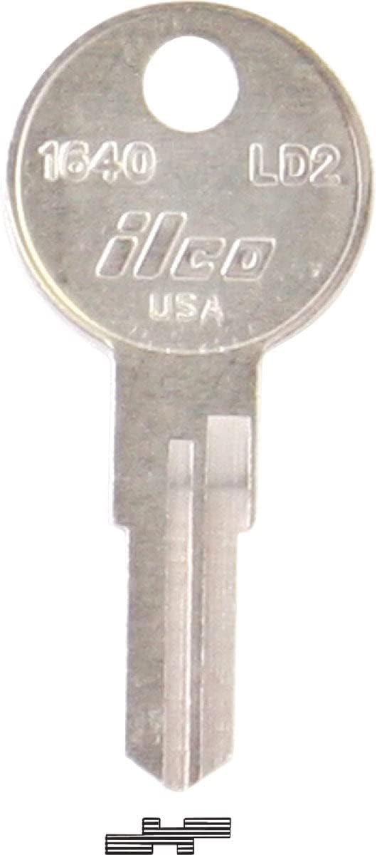 Ilco 1640 Key blank, Larson LD2, Nickel Plated (10-Pack)