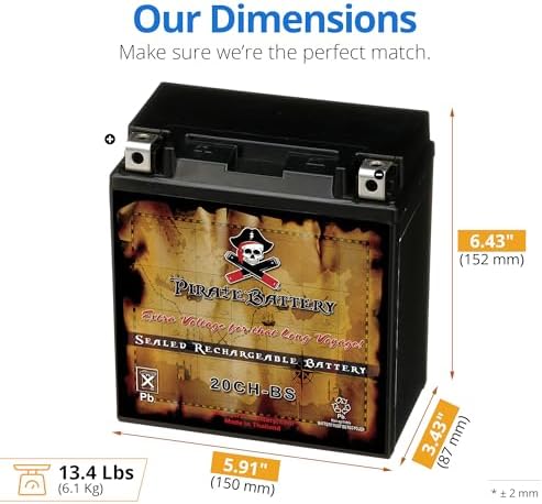 YTX20CH-BS High Performance - Maintenance Free - Sealed AGM Motorcycle Battery