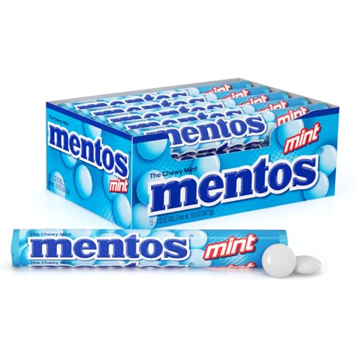 Mentos Chewy Mint Candy Roll, Cinnamon, 14 Pieces Per Roll, 15 Count Pack