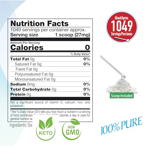 Stevia Powder 100% Pure, No Artificial Sweetener, Stevia Green Leaf Extract | Zero Calorie & Keto Friendly (0.6 Ounces)