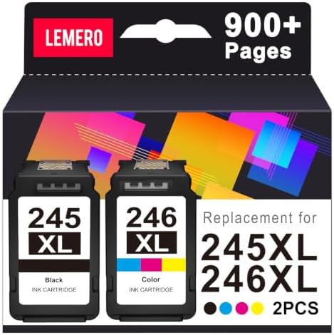 LEMERO 245XL Ink Cartridge Replacement for Canon 245XL 246XL Combo Pack