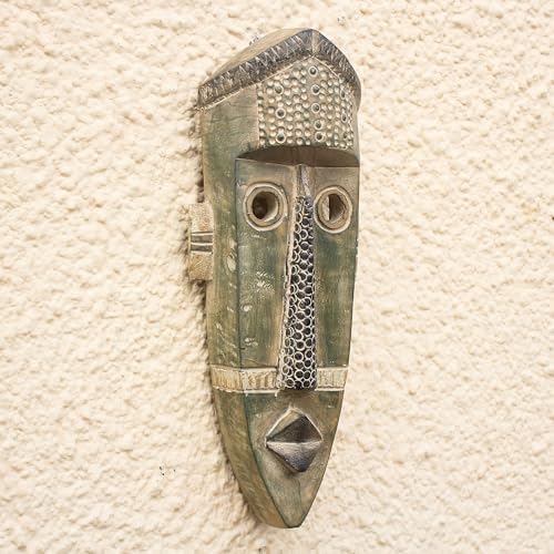 NOVICA Decorative Wood Mask, Gray (274655)