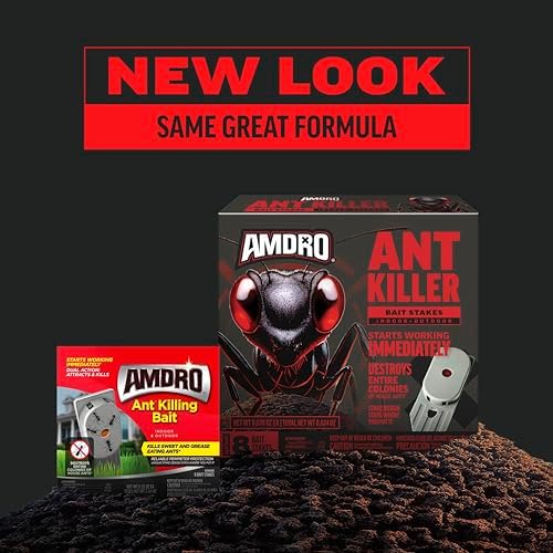 Amdro Ant Killer Bait Stations, 8-Pack Stakes- Indoor or Outdoor Use, Kills the Queen & the Entire Colony | Ready-to-use, pre-filled